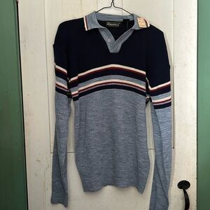 NWT Townsley Vintage 1960s-70s Sweater Made in Korea Mod Retro Indie Dad Grandpa
